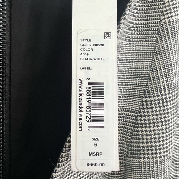 NWT Alice & Olivia BIRCH Houndstooth Sleeveless Formal Maxi Dress - Picture 8 of 11